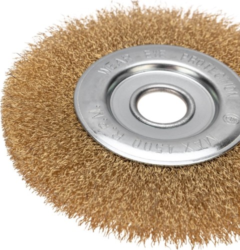 Щетка для УШМ Kranz KR-91-1232 витая латунированная проволока, 150мм, отв. 22,23м - изображение 2