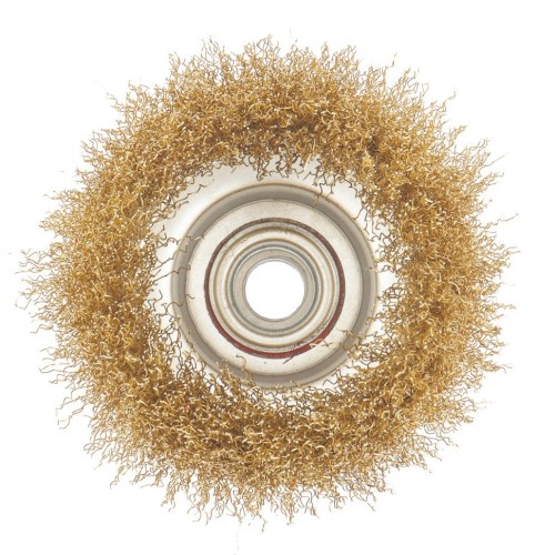 Щетка для УШМ MATRIX 100 мм, М14 "чашка", латунированная витая проволока 74605 - изображение 3