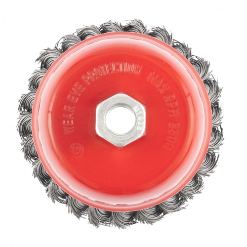 Щетка для УШМ MATRIX 100 мм, М14 "чашка", крученая проволока 0,5 мм 74628 - изображение 4