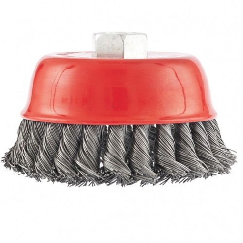 Щетка для УШМ MATRIX 100 мм, М14 "чашка", крученая проволока 0,5 мм 74628