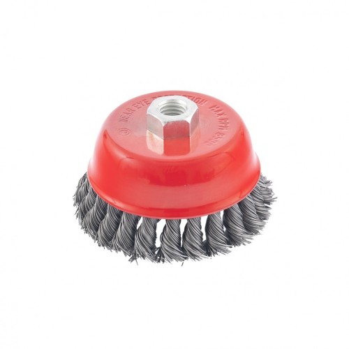 Щетка для УШМ MATRIX 100 мм, М14 "чашка", крученая проволока 0,5 мм 74628 - изображение 3