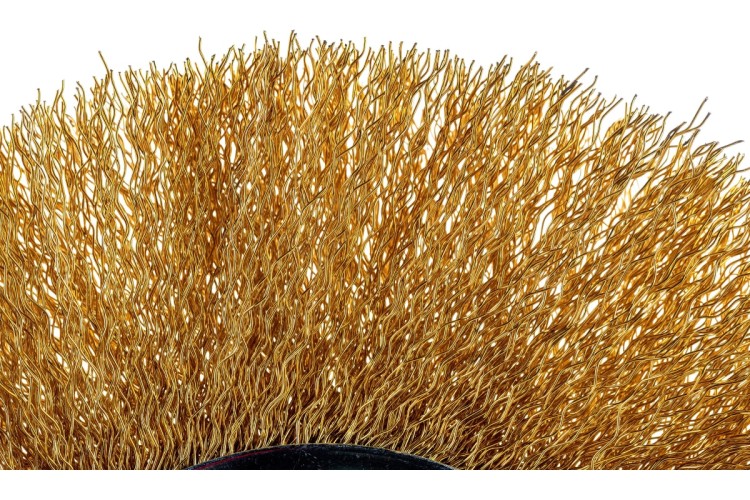 Щетка для УШМ MATRIX 175 мм посадка 22,2 мм, плоская, латунированная витая про 74666 - изображение 2