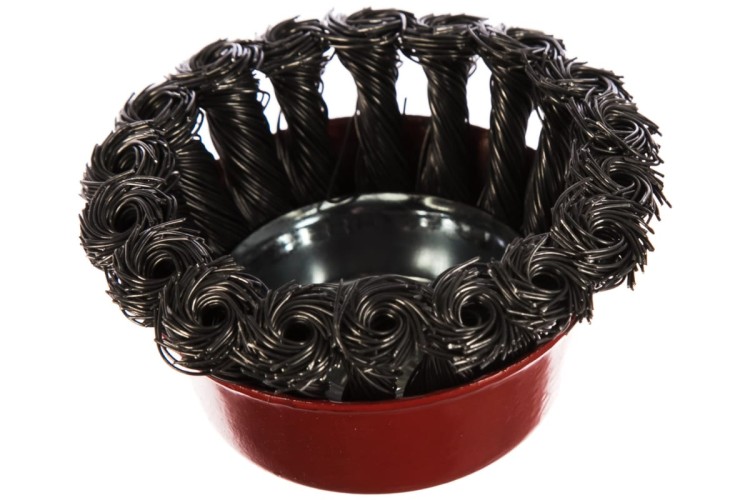 Щетка для УШМ MATRIX 75 мм, М14 "чашка", крученая проволока 0,5 мм// 74624 - изображение 2