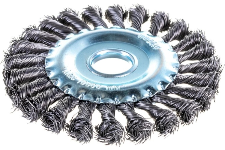 Щетка для УШМ Mirax 125 х 22,2мм плетеные пучки стальной проволоки 0,5мм 35140-125
