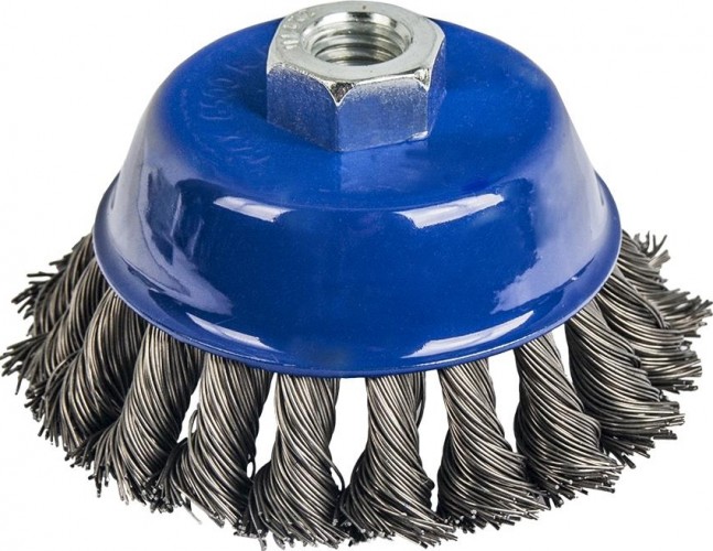 Щетка для УШМ ПРАКТИКА 100 мм М14 чашеобразная, витая 773-293