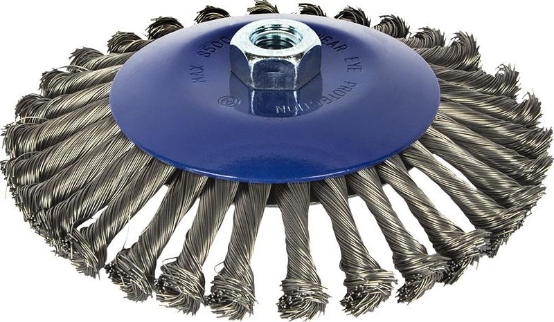 Щетка для УШМ ПРАКТИКА 175 мм М14 радиальная с наклоном, витая 799-918