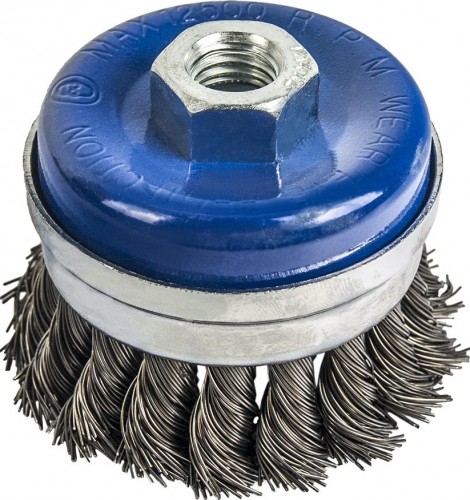 Щетка для УШМ ПРАКТИКА 75 мм М14 чашеобразная, витая, усиленная 773-309