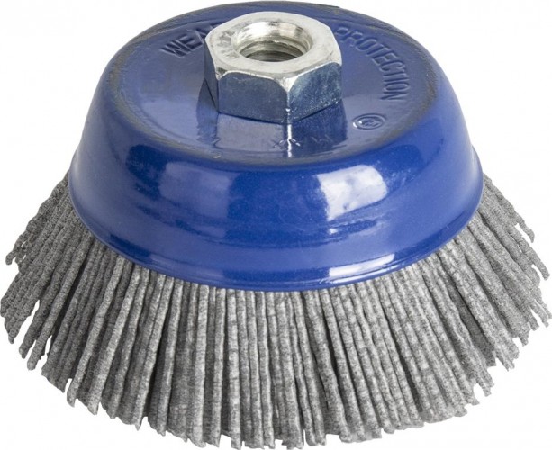 Щетка для УШМ ПРАКТИКА 90 мм М14 чашеобразная, абразивная 242-649