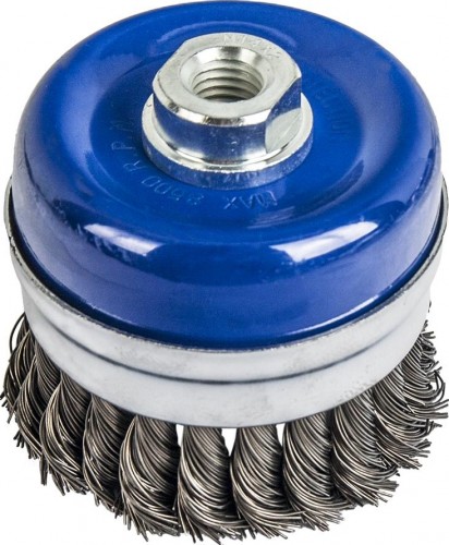 Щетка для УШМ ПРАКТИКА 90 мм М14 чашеобразная, витая, усиленная 032-591