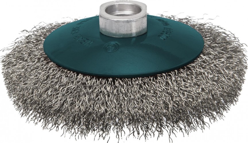 Щетка для УШМ Профоснастка № 56 Мастер D115 мм М14*2 коническая, гофрированная 20105002