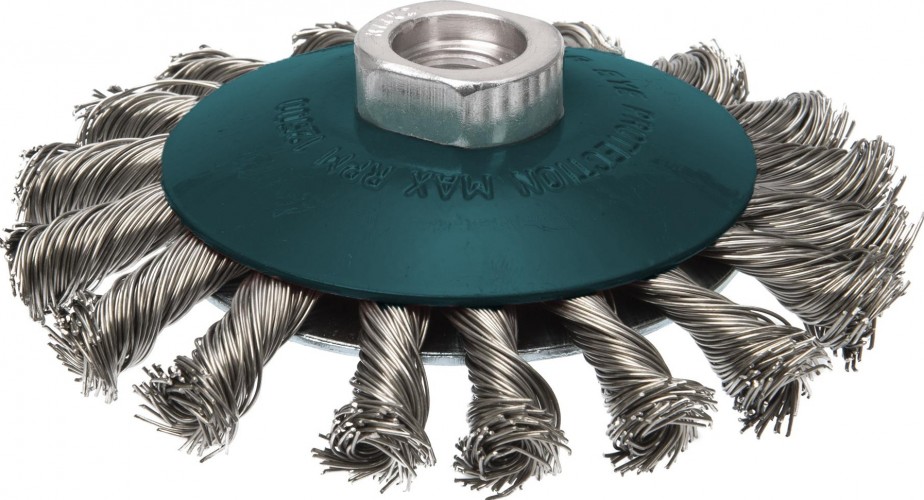 Щетка для УШМ Профоснастка № 62 Мастер D115 мм М14*2 коническая, жгутовая 20106002