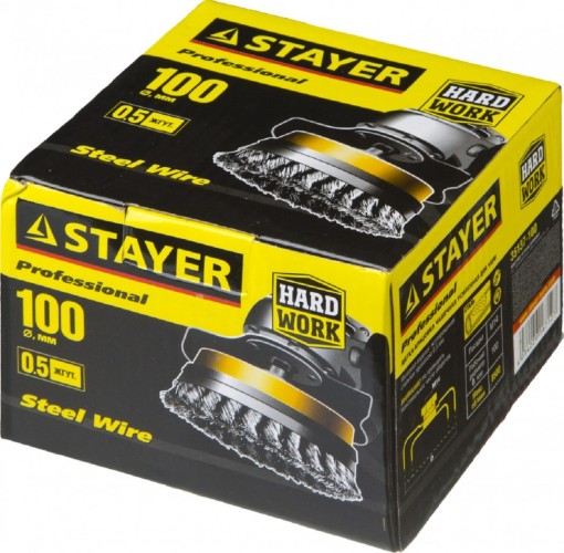 Щетка для УШМ STAYER PROFESSIONAL чашечная усиленная жгутированная стальная проволок 35137-100 - изображение 2