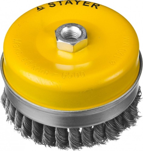 Щетка для УШМ STAYER PROFESSIONAL чашечная усиленная жгутированная стальная проволок 35137-120