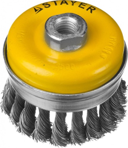 Щетка для УШМ STAYER PROFESSIONAL чашечная усиленная жгутированная стальная проволок 35137-080