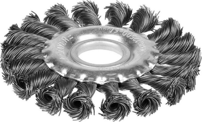 Щетка для УШМ STAYER PROFESSIONAL жгутированная стальная проволока 0,5мм, 100ммх22мм 35120-100