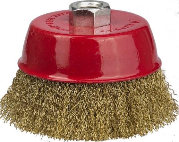 Щетка для УШМ STAYER PROFESSIONAL чашечная витая стальная латунированная проволока 0 35125-060_z01