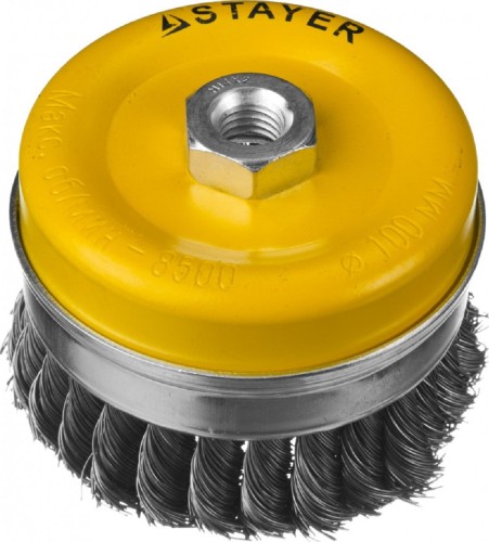 Щетка для УШМ STAYER PROFESSIONAL чашечная усиленная жгутированная стальная проволок 35137-100
