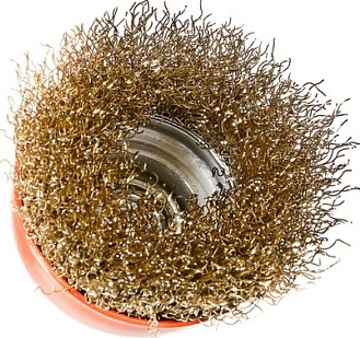 Щетка для УШМ Sturm 5 240 101 чашка м14, d65мм, латунированная волнистая пров 5240101 - изображение 2