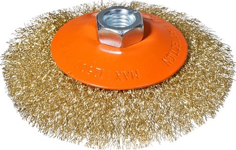 Щетка для УШМ Sturm 5 240 301 м14, d115мм, латунированная волнистая проволока 5240301