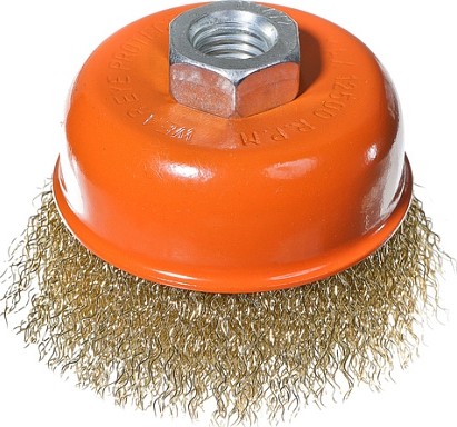 Щетка для УШМ Sturm 5 240 102 чашка м14, d75мм, латунированная волнистая пров. 5240102