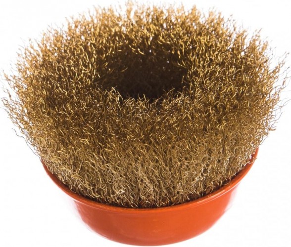 Щетка для УШМ Sturm 5 240 103 чашка м14, d100мм, латунированная волнистая пров. 5240103 - изображение 3