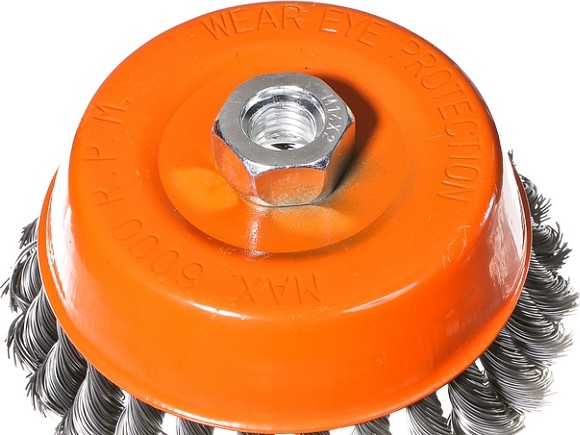 Щетка для УШМ Sturm 5 240 204 чашка м14, d125мм, витая стальная проволока 5240204 - изображение 4