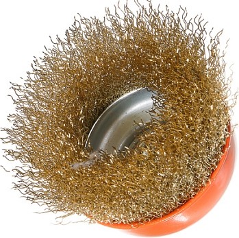 Щетка для УШМ Sturm 5 240 102 чашка м14, d75мм, латунированная волнистая пров. 5240102 - изображение 3