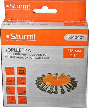 Щетка для УШМ Sturm 5 240 401 м14, d115мм,витая.стальная проволока 5240401 - изображение 5