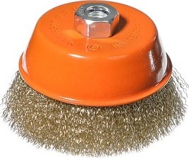 Щетка для УШМ Sturm 5 240 104 чашка м14, d125мм, латунированная волнистая пров. 5240104