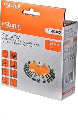 Щетка для УШМ Sturm 5 240 402 м14, d125мм,витая.стальная проволока 5240402 - изображение 5
