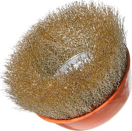 Щетка для УШМ Sturm 5 240 104 чашка м14, d125мм, латунированная волнистая пров. 5240104 - изображение 2