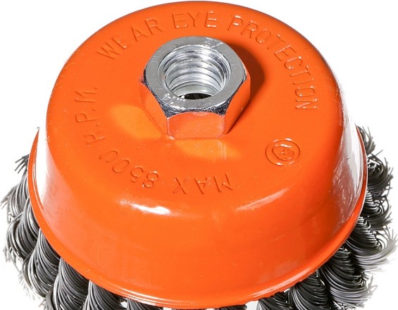 Щетка для УШМ Sturm 5 240 203 чашка м14, d100мм, витая стальная проволока 5240203 - изображение 4