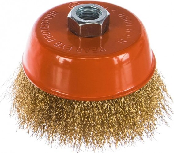 Щетка для УШМ Sturm 5 240 103 чашка м14, d100мм, латунированная волнистая пров. 5240103