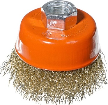 Щетка для УШМ Sturm 5 240 101 чашка м14, d65мм, латунированная волнистая пров 5240101