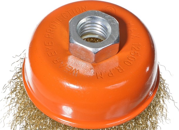 Щетка для УШМ Sturm 5 240 102 чашка м14, d75мм, латунированная волнистая пров. 5240102 - изображение 2