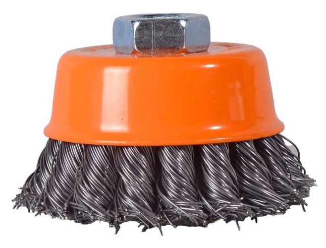 Щетка для УШМ ВИХРЬ 73/1/3/56 чашечная крученая, 75 мм