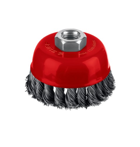 Щетка для УШМ ЗУБР 35172-075 75хМ14 чашечная жгутированная стальная проволока 0