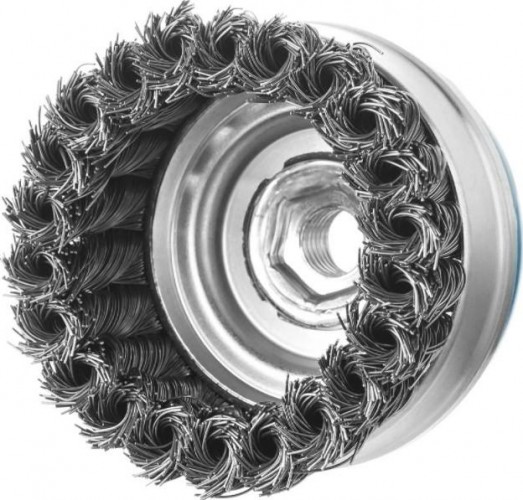 Щетка для УШМ ЗУБР ПРОФЕССИОНАЛ чашечная усиленная плетеные пучки стальной проволо 3527-080_z02 - изображение 2