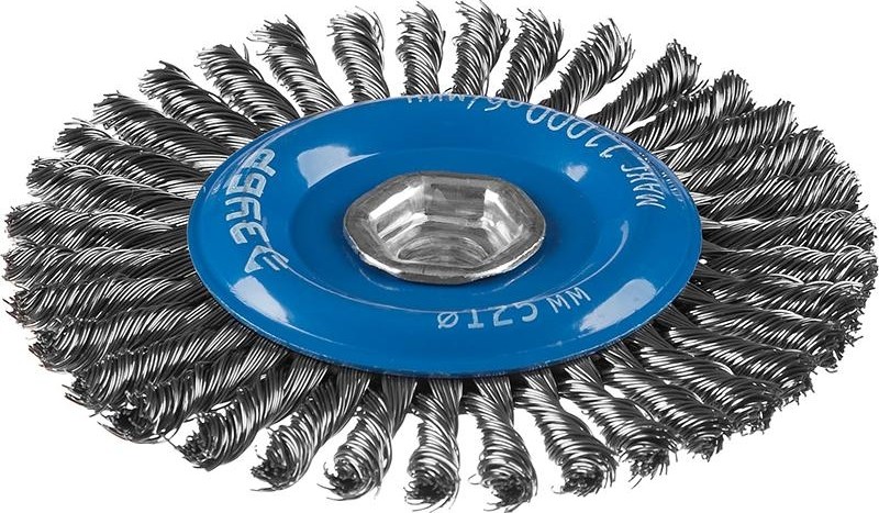 Щетка для УШМ ЗУБР ПРОФЕССИОНАЛ плетеные пучки стальной проволоки 0,5мм, 125ммхм14 35192-125_z02 - изображение 2