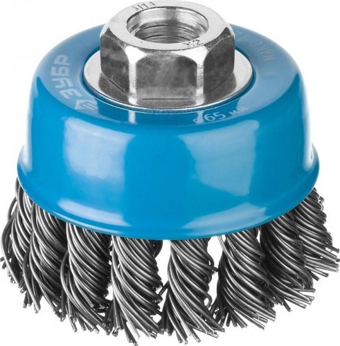 Щетка для УШМ ЗУБР ПРОФЕССИОНАЛ чашечная плетеные пучки стальной проволоки 0,8мм,  35277-065_z02