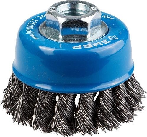 Щетка для УШМ ЗУБР ПРОФЕССИОНАЛ чашечная плетеные пучки стальной проволоки 0,5мм,  35275-065_z02