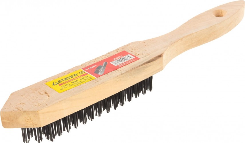 Щетка и скребок STAYER MASTER проволочная стальная с деревянной ручкой, 6 рядов 35020-6 - изображение 3