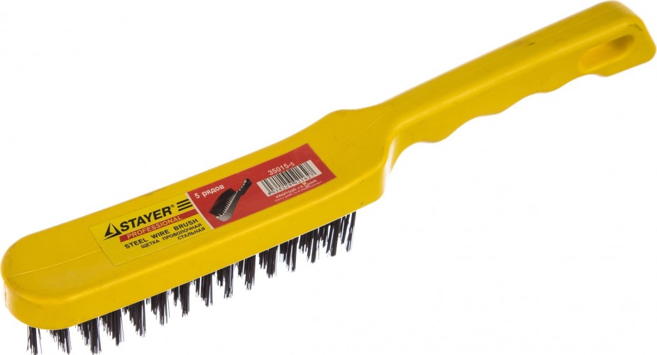 Щетка и скребок STAYER MASTER проволочная стальная с пластмассовой ручкой, 5 ряд 35015-5 - изображение 3