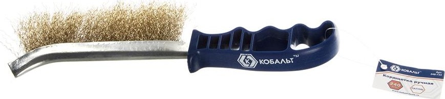 Щетка из латунной проволоки Кобальт 240 мм пластмассовая ручка 248-733 248-733