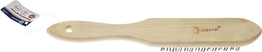 Щетка из стальной проволоки Кобальт 5 рядная 290 мм, деревянная ручка 248-702 248-702 - изображение 2