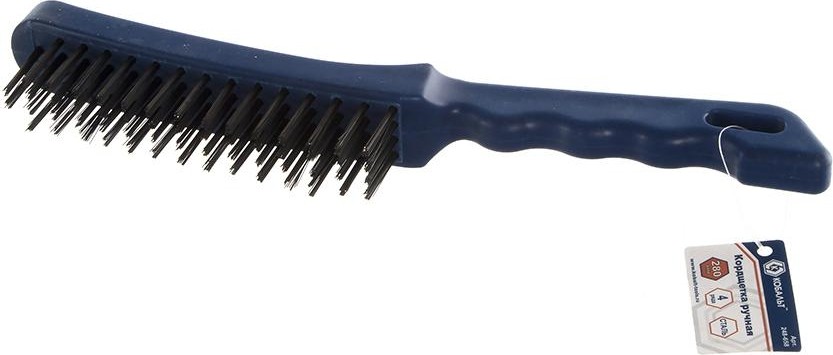 Щетка из стальной проволоки Кобальт 4 рядная 280 мм, пластмассовая ручка 248-658 248-658