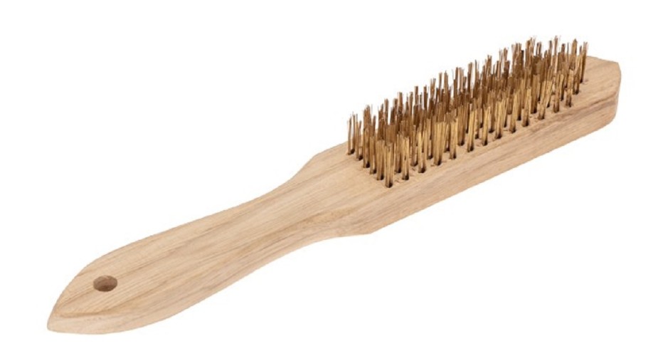 Щетка металлическая Kranz KR-91-1243 с деревянной ручкой 6 ряд, 280 мм