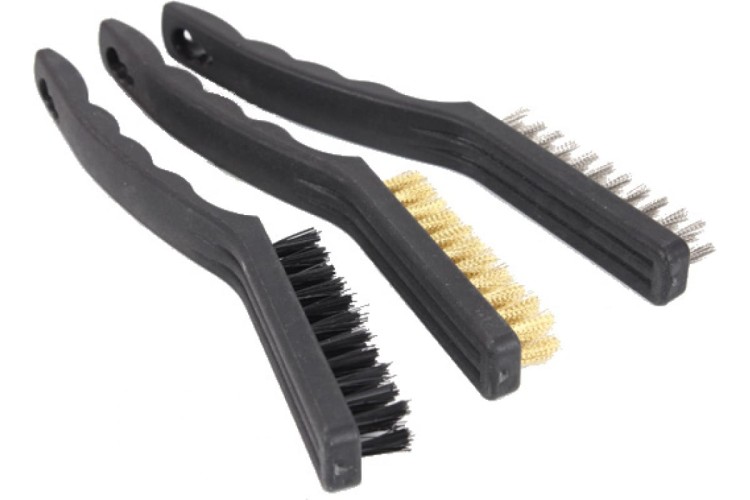 Щетка металлическая MATRIX 3 шт набор щеток, с пластмассовой ручкой, большие// 74863