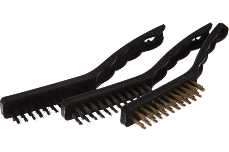 Щетка металлическая MATRIX 3 шт набор щеток, с пластмассовой ручкой, большие// 74863 - изображение 2