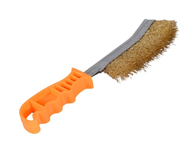 Щетка металлическая ВИХРЬ 73/1/3/55 из латунированной стали с пластиковой ручкой,240мм - изображение 2